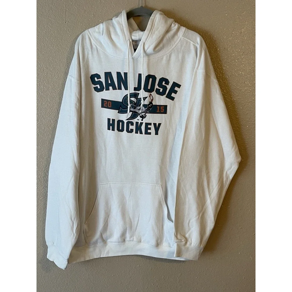 Men's 3XL NWOT‎ San Jose Sharks Bespoke Pullover Hoodie White